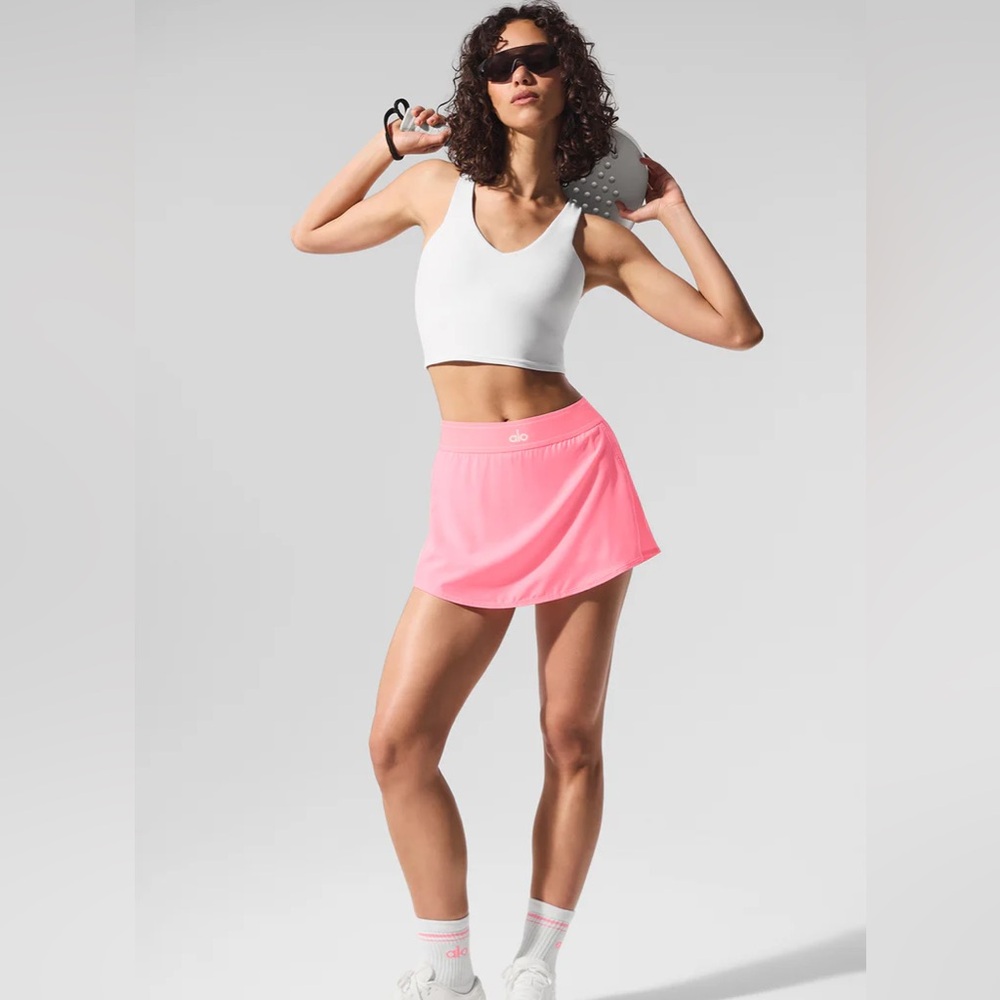 ALO Yoga bubble gum pink match point  skirt